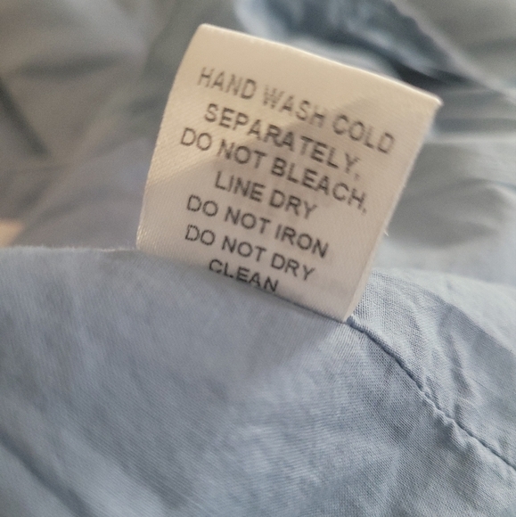 Light Wash Criss Cross Open Back Romper (Size S) Linen Flare Short Shorts - Picture 7 of 10